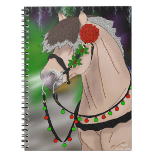 Christmas Norwegian Fjord Horse Equestrian Art Notebook