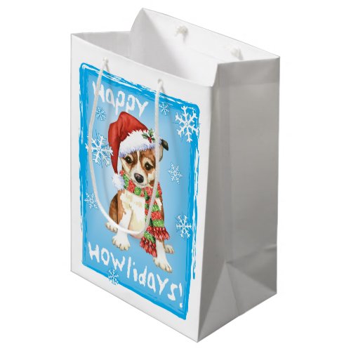 Christmas Norwegian Lundehund Medium Gift Bag