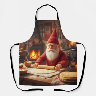 Christmas Norwegian Nisse Making Lefse, Apron