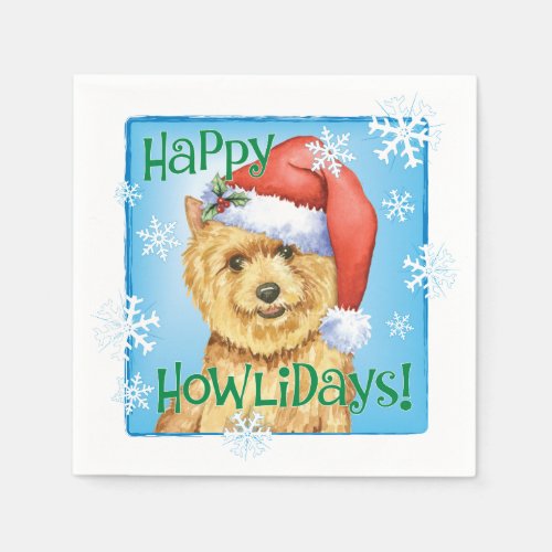 Christmas Norwich Terrier Napkins