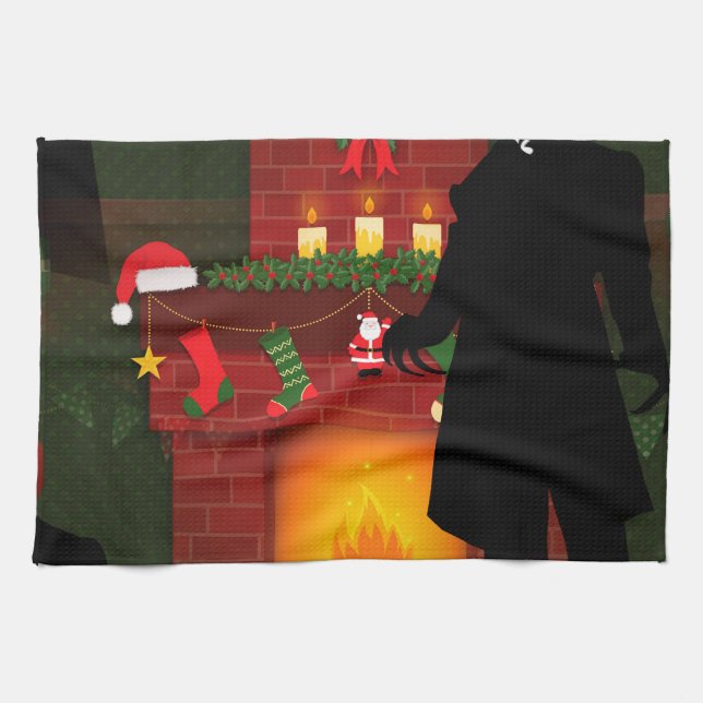 christmas nosferatu kitchen towel (Horizontal)