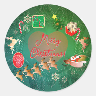 Christmas Nostalgia Classic Round Sticker