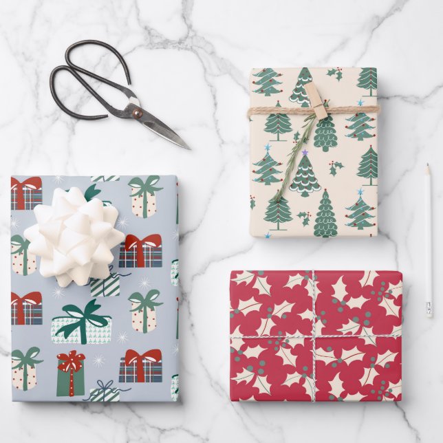 Christmas Nostalgia wrapping  Paper Sheets (Front)
