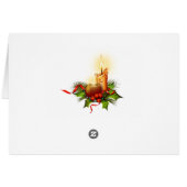 Christmas Notecard glowing lit candles initial P (Back Horizontal)