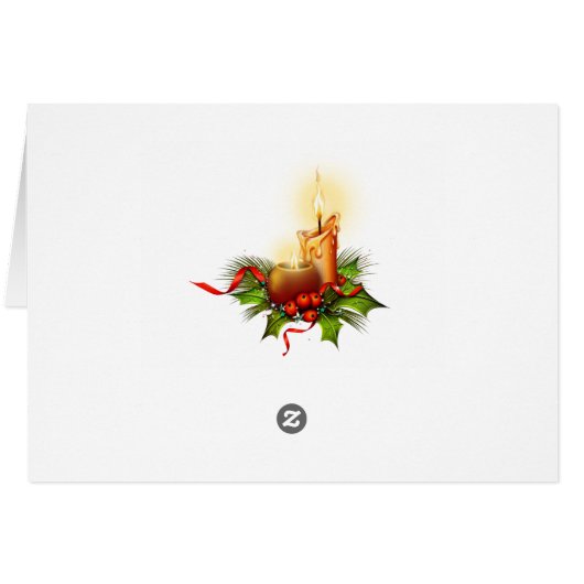 Christmas Notecard glowing lit candles initial P (Back Horizontal)
