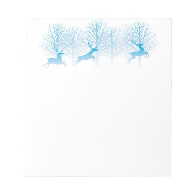 Christmas Notepad Blue Deer (Front)