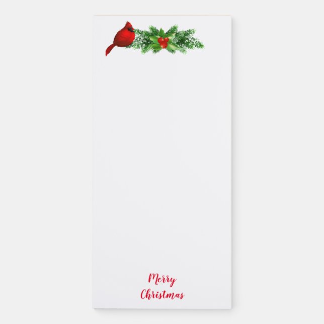 Christmas Notepad-Holly Bough/Cardinal Notepad (Front)
