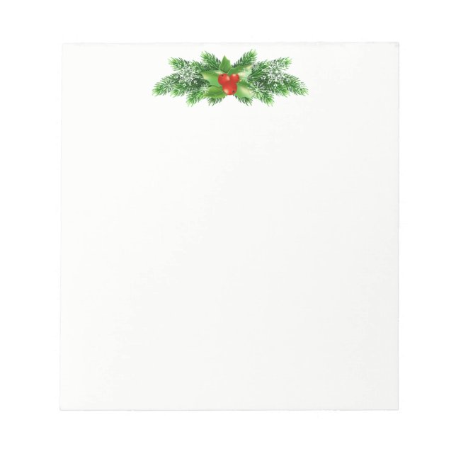 Christmas Notepad-Holly Bough Notepad (Front)