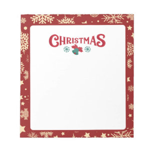 Christmas Notepad, Christmas Stationary, Gift for Her, Christmas