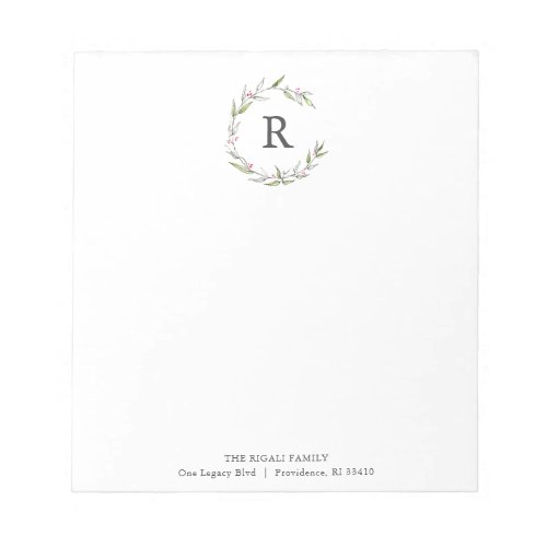 Christmas Notepads Monogrammed