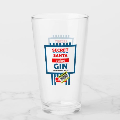 Christmas Novelty Gin Label Glass