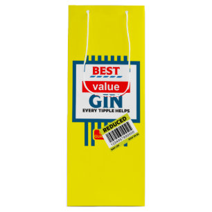 Christmas Novelty Gin Label Wine Gift Bag