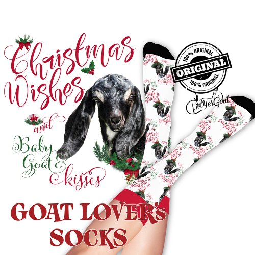 Christmas Nubian Baby Goat Wishes  Socks