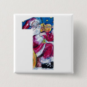 CHRISTMAS NUMBER 1 / INSPIRED SANTA PINBACK BUTTON
