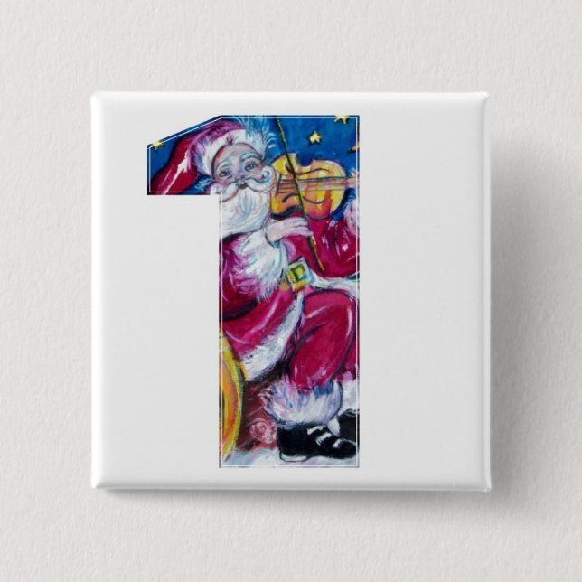 CHRISTMAS NUMBER 1 / INSPIRED SANTA PINBACK BUTTON (Front)