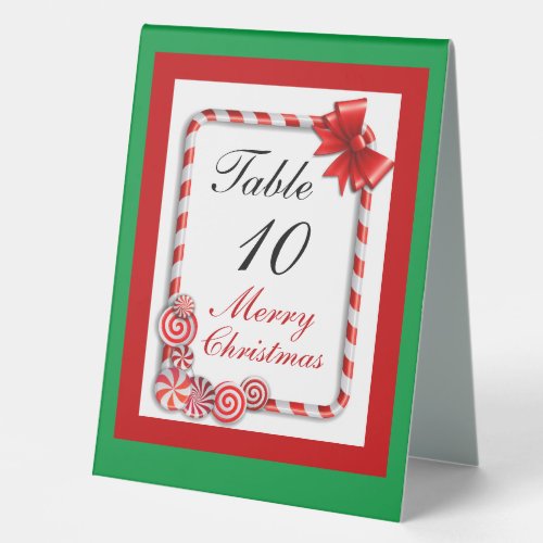 Christmas Numbered   Table Tent Sign