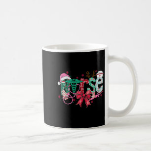 Christmas Nurse Coquette Bow Stethoscope Er Rn Icu Coffee Mug
