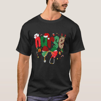 Christmas Nurse Coquette Bow Stethoscope Nursing X T-Shirt