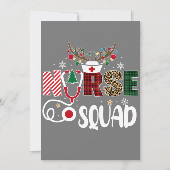 Christmas Nurse Crew Squad Xmas Nursing Pajamas Invitation (Front)