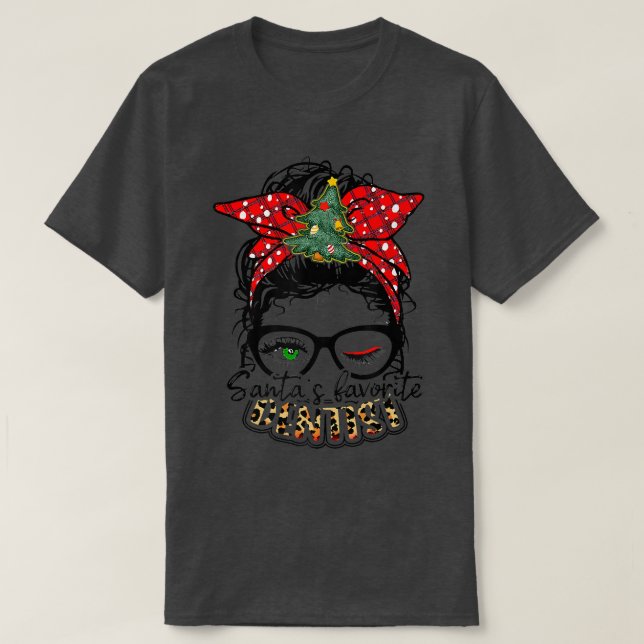 Christmas Nurse Dentist Santas Favorite Nurse and  T-Shirt (Design Front)