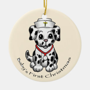 Christmas Nurse Dog ornament