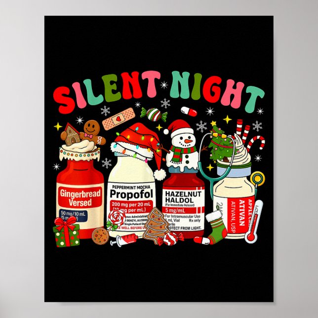 Christmas Nurse Funny Peppermint Mocha Profol Er E Poster (Front)