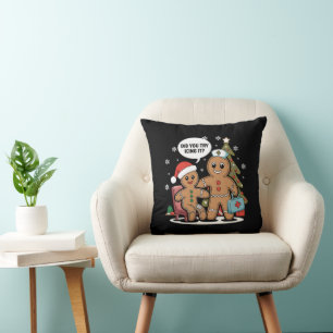 Christmas Nurse Gingerbread Man Did You Try Icing Throw Pillow