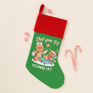 Christmas Nurse Gingerbread Man Stocking