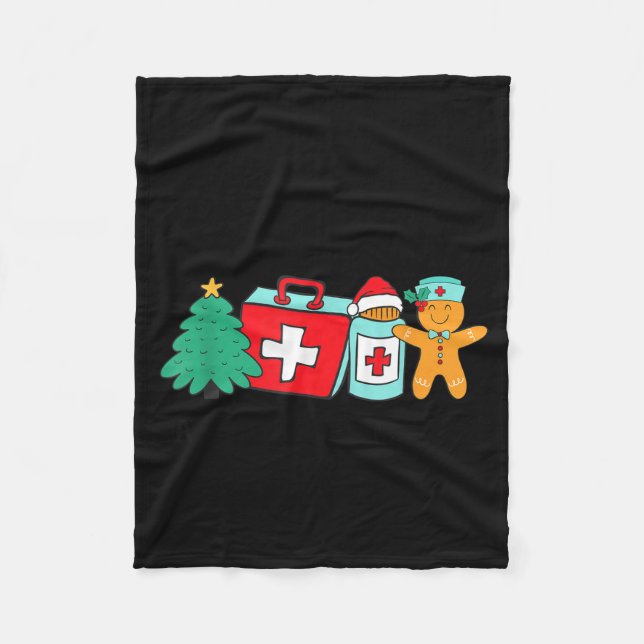 Christmas Nurse Have You Tried Icing It Gingerbrea Fleece Blanket (Front)