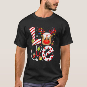 Christmas Nurse Love NICU RN ER Santa Reindeer Nur T-Shirt