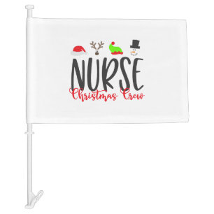 Christmas Nurse, nurse christmas crew Car Flag