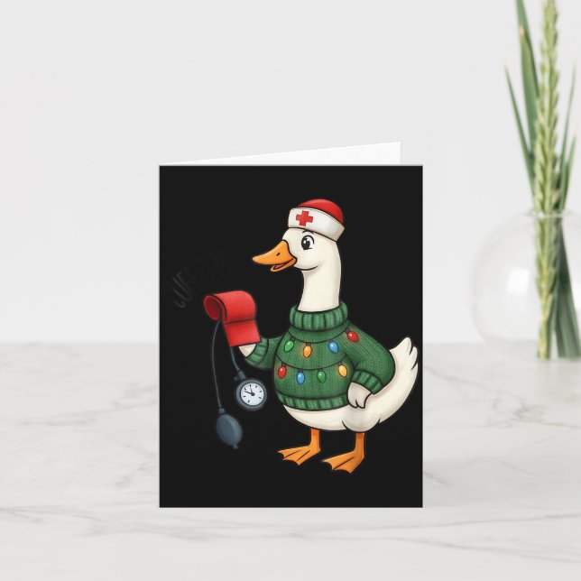 Christmas Nurse, Nurse Life, Cuff em Goose Christm Card (Front)