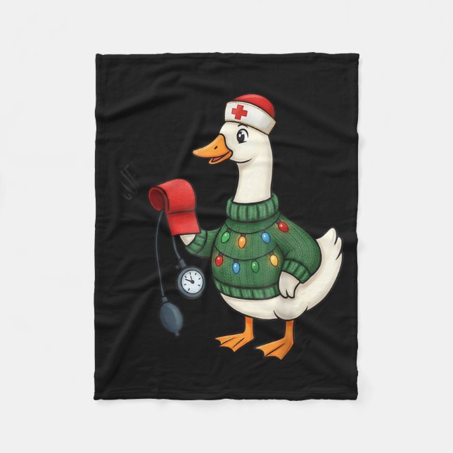 Christmas Nurse, Nurse Life, Cuff em Goose Christm Fleece Blanket (Front)