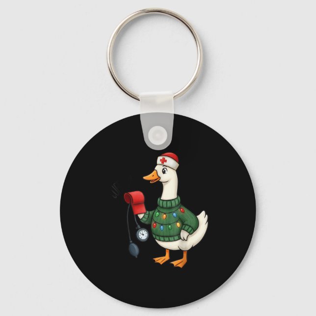 Christmas Nurse, Nurse Life, Cuff em Goose Christm Keychain (Front)