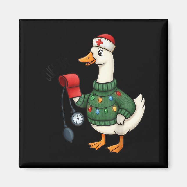 Christmas Nurse, Nurse Life, Cuff em Goose Christm Magnet (Front)
