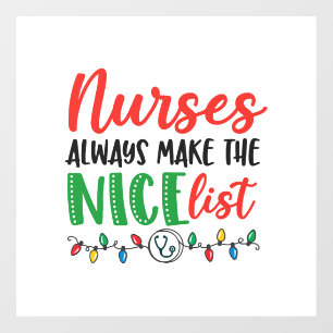Christmas Nurse, nurses nice list Floor Decals