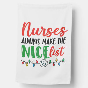 Christmas Nurse, nurses nice list House Flag