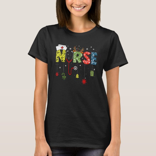 Christmas Nurse Nursing Cute Health Worker Christm T-Shirt (Front)