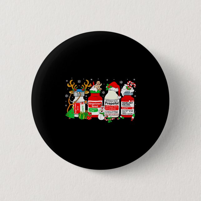 Christmas Nurse Peppermint Mocha Profol Er Ed Icu  Button (Front)