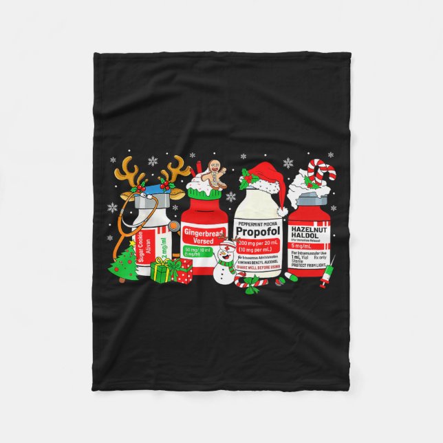 Christmas Nurse Peppermint Mocha Profol Er Ed Icu  Fleece Blanket (Front)