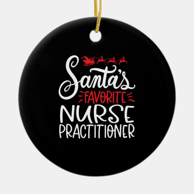 Christmas nurse practitioner, nurse np   ceramic ornament (Front)