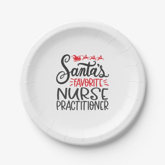 Christmas nurse practitioner, nurse np  paper plates (Front)