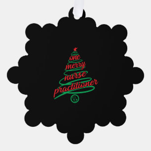 Christmas nurse practitioner, one merry ornament card