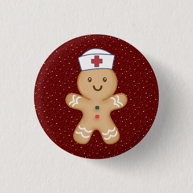 Christmas Nurse Practitioner Pediatric Student Button (Front)