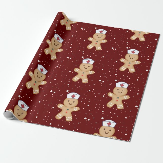 Christmas Nurse Practitioner Pediatric Student Wrapping Paper (Unrolled)