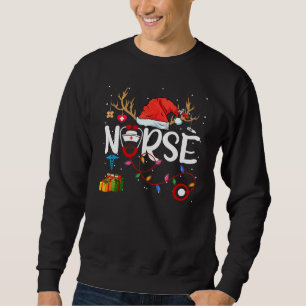 Christmas Nurse Reindeer Santa For Women Nursing C Sweatshirt