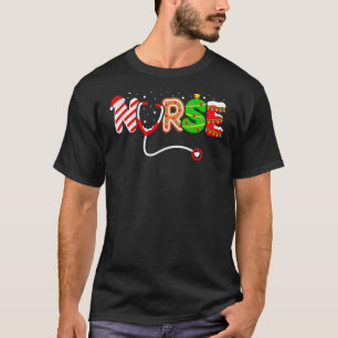 Christmas Nurse Santa Elf RN NICU ER Nursing Squad T-Shirt