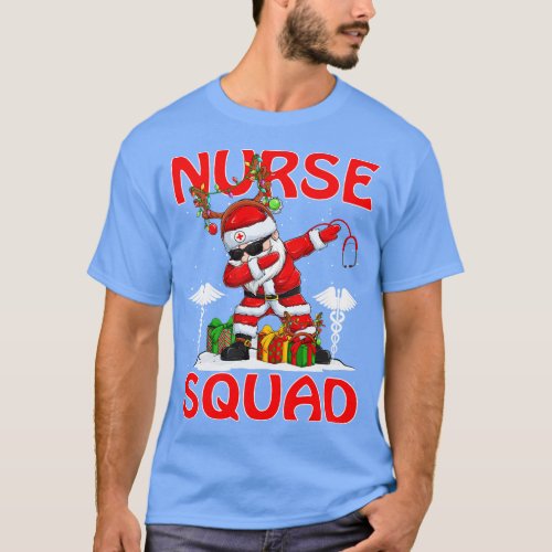 Christmas Nurse Squad Reindeer Pajama Dabing Santa T_Shirt