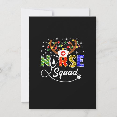 Christmas Nurse Squad Xmas Deco Lights Nurse Women Invitation