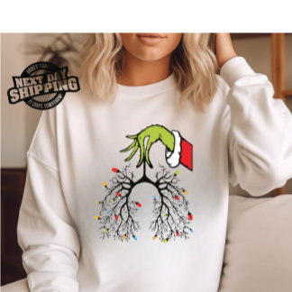Christmas Nurse Sweatshirt, Lung Christmas Lights T-Shirt